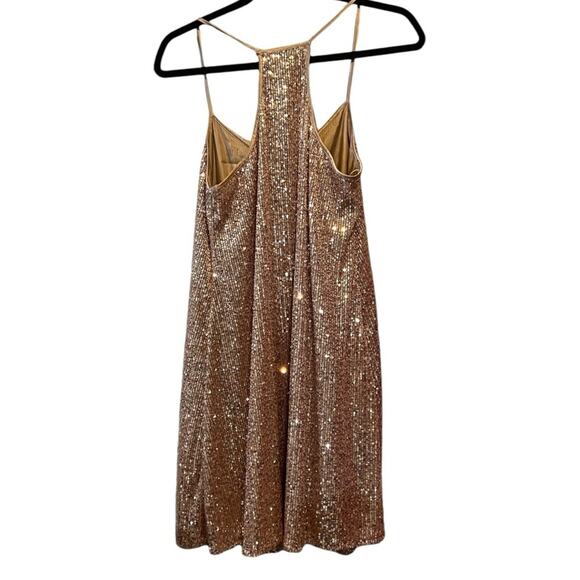 Jade by Johnny Was Adnaro Mini Rose Gold Sequin Swing dress size XS - Picture 4 of 10